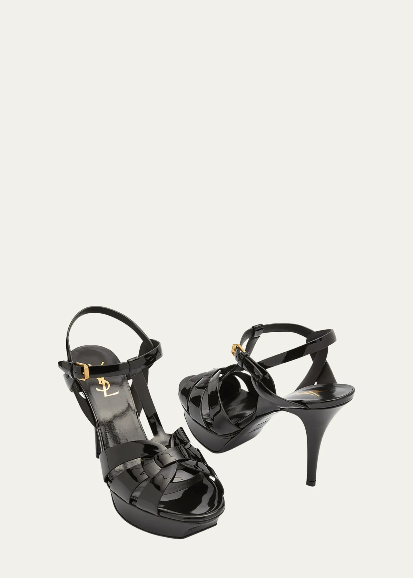 Saint LaurentTribute Patent T-Strap Platform Sandals