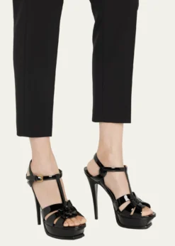 Saint LaurentTribute Patent T-Strap Platform Sandals