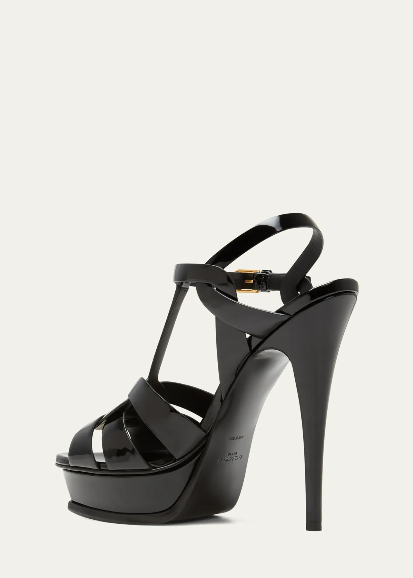 Saint LaurentTribute Patent T-Strap Platform Sandals