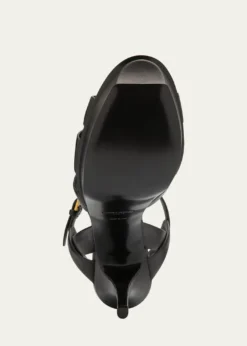 Saint LaurentTribute Patent Sandals, 4" Heel