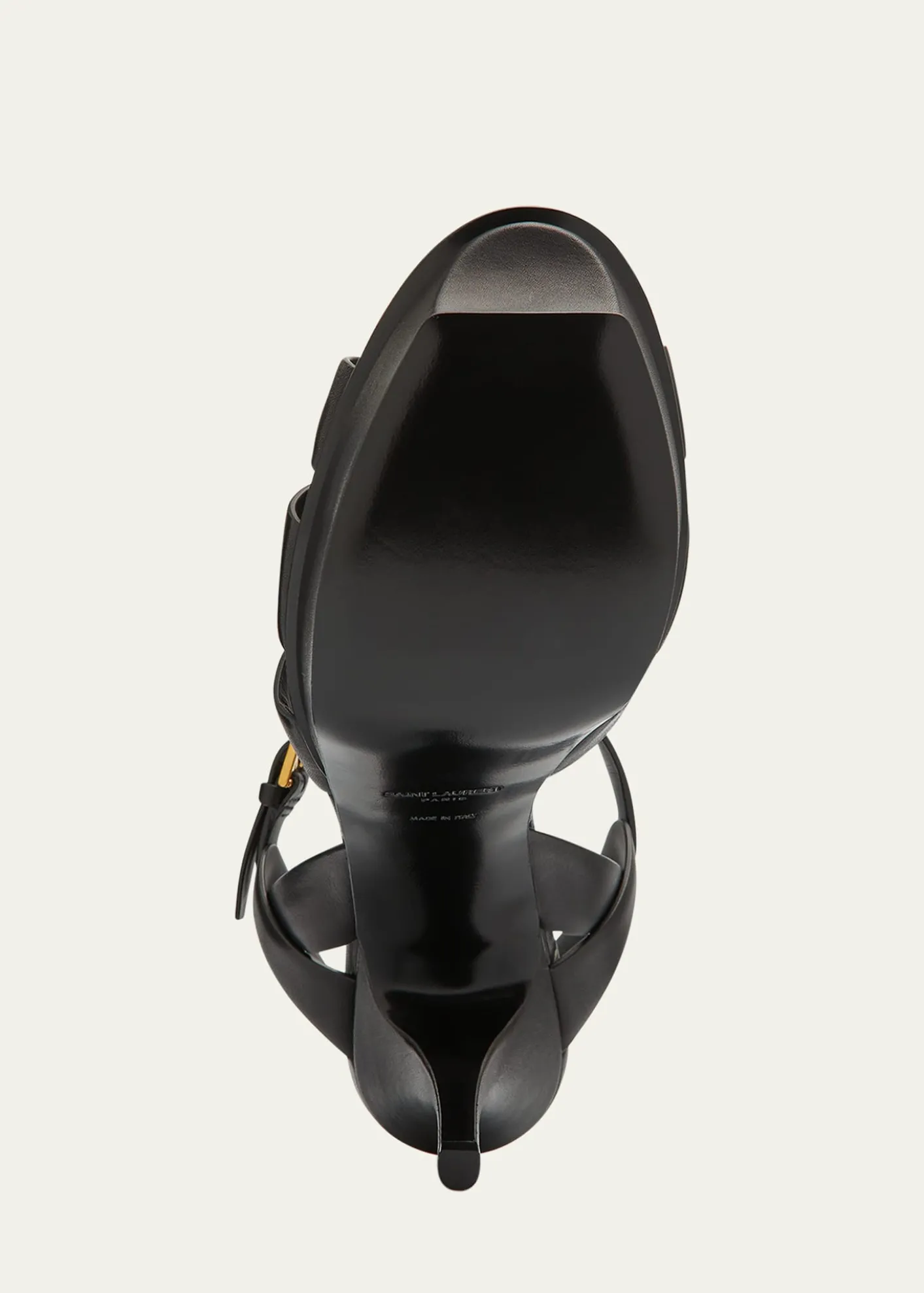 Saint LaurentTribute Patent Sandals, 4" Heel