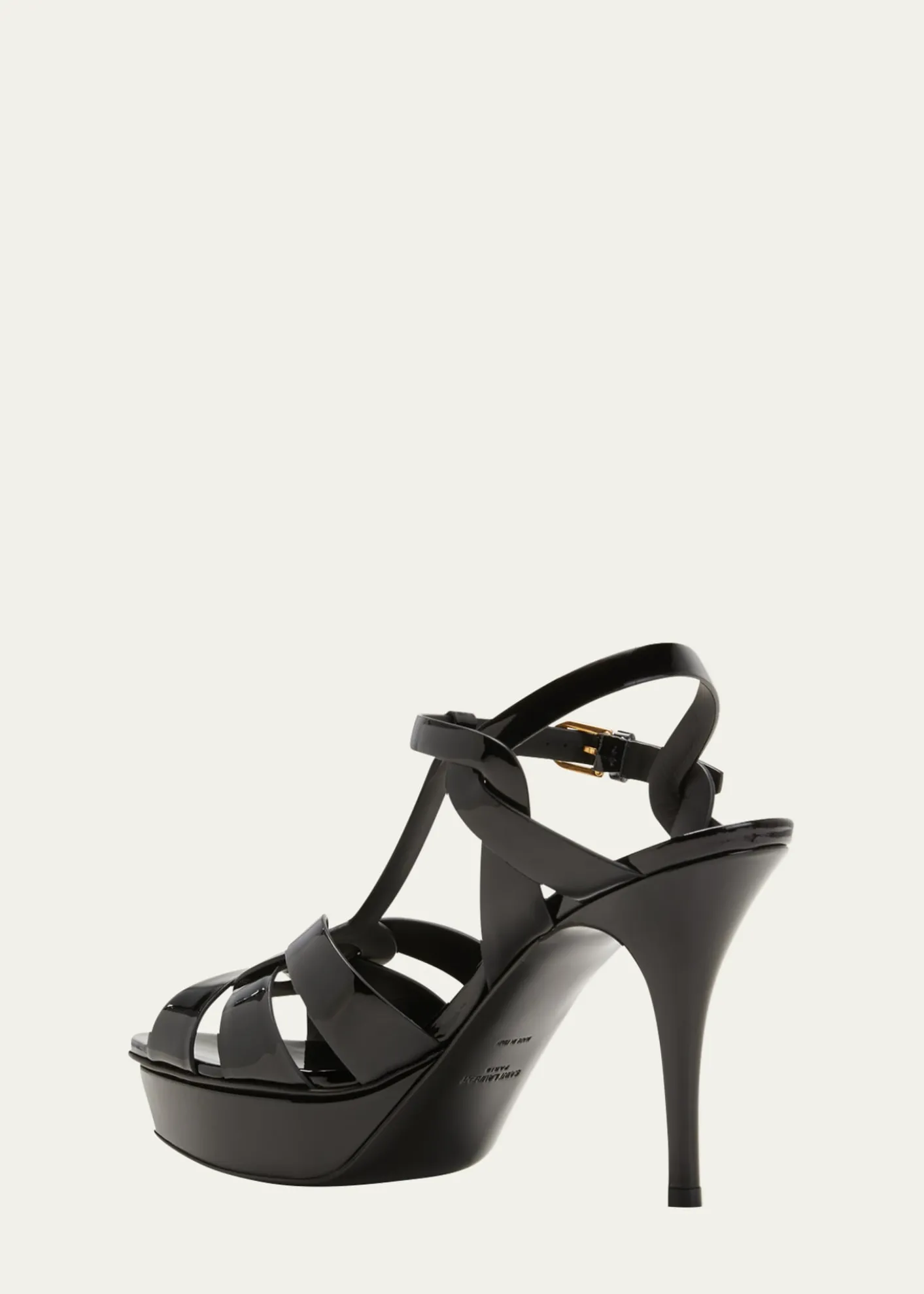 Saint LaurentTribute Patent Sandals, 4" Heel
