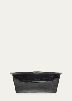 Saint LaurentUptown Medium YSL Monogram Croc-Embossed Pouch Bag