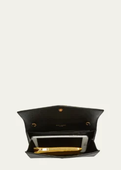 Saint LaurentUptown YSL Wallet on Chain in Grained Leather