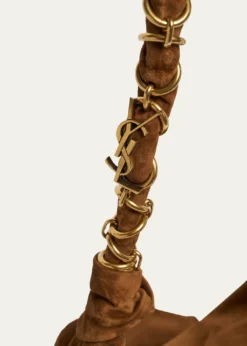 Saint LaurentYSL Chain-Embellished Suede Shoulder Bag