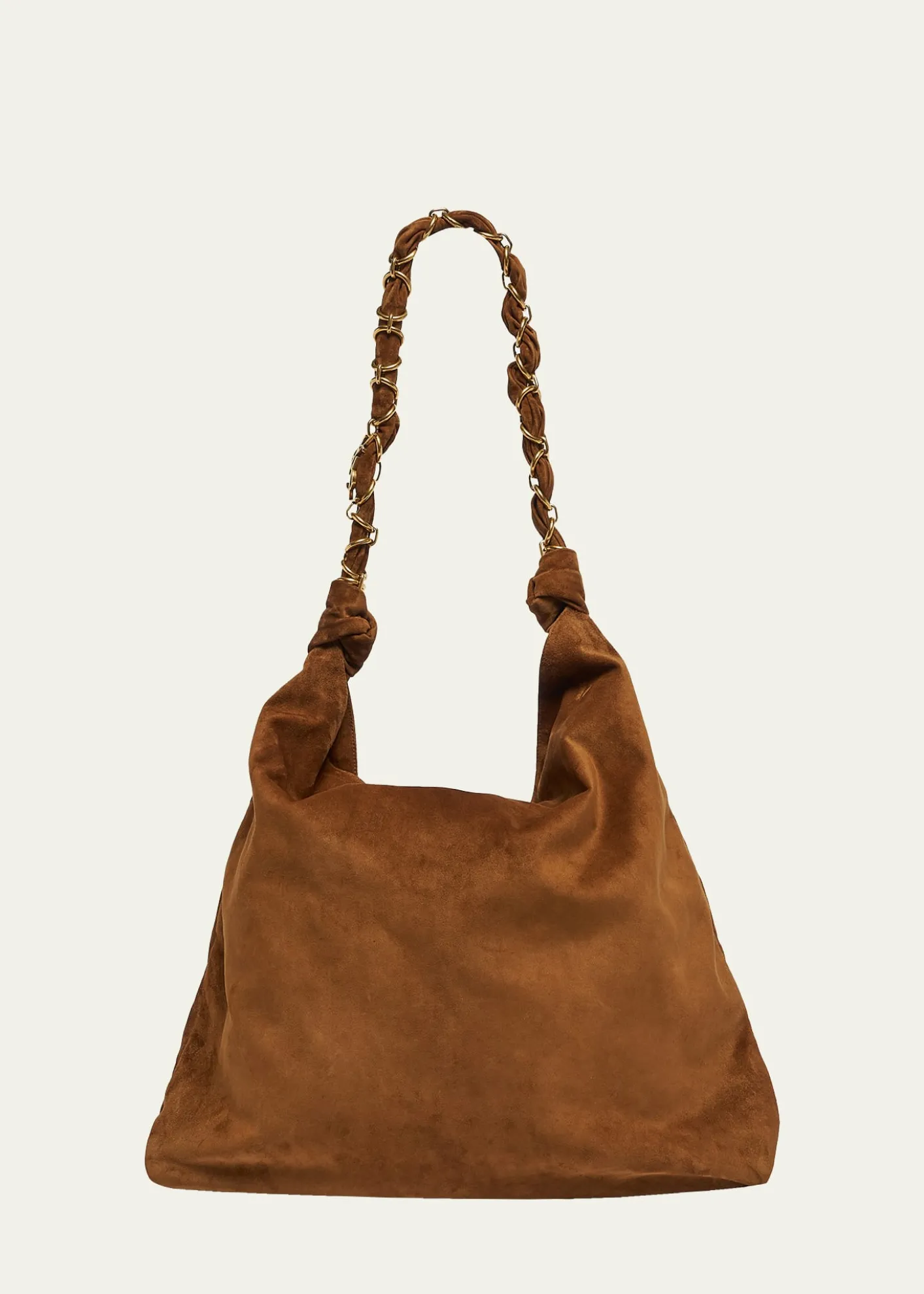 Saint LaurentYSL Chain-Embellished Suede Shoulder Bag