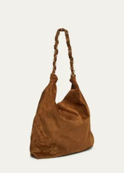 Saint LaurentYSL Chain-Embellished Suede Shoulder Bag