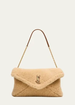 Saint LaurentYSL Envelope Flap Shoulder Bag in Shearling