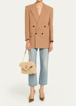 Saint LaurentYSL Envelope Flap Shoulder Bag in Shearling
