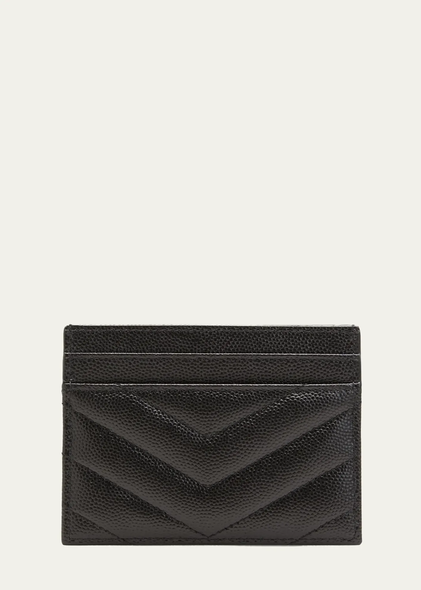 Saint LaurentYSL Monogram Card Case in Grained Leather