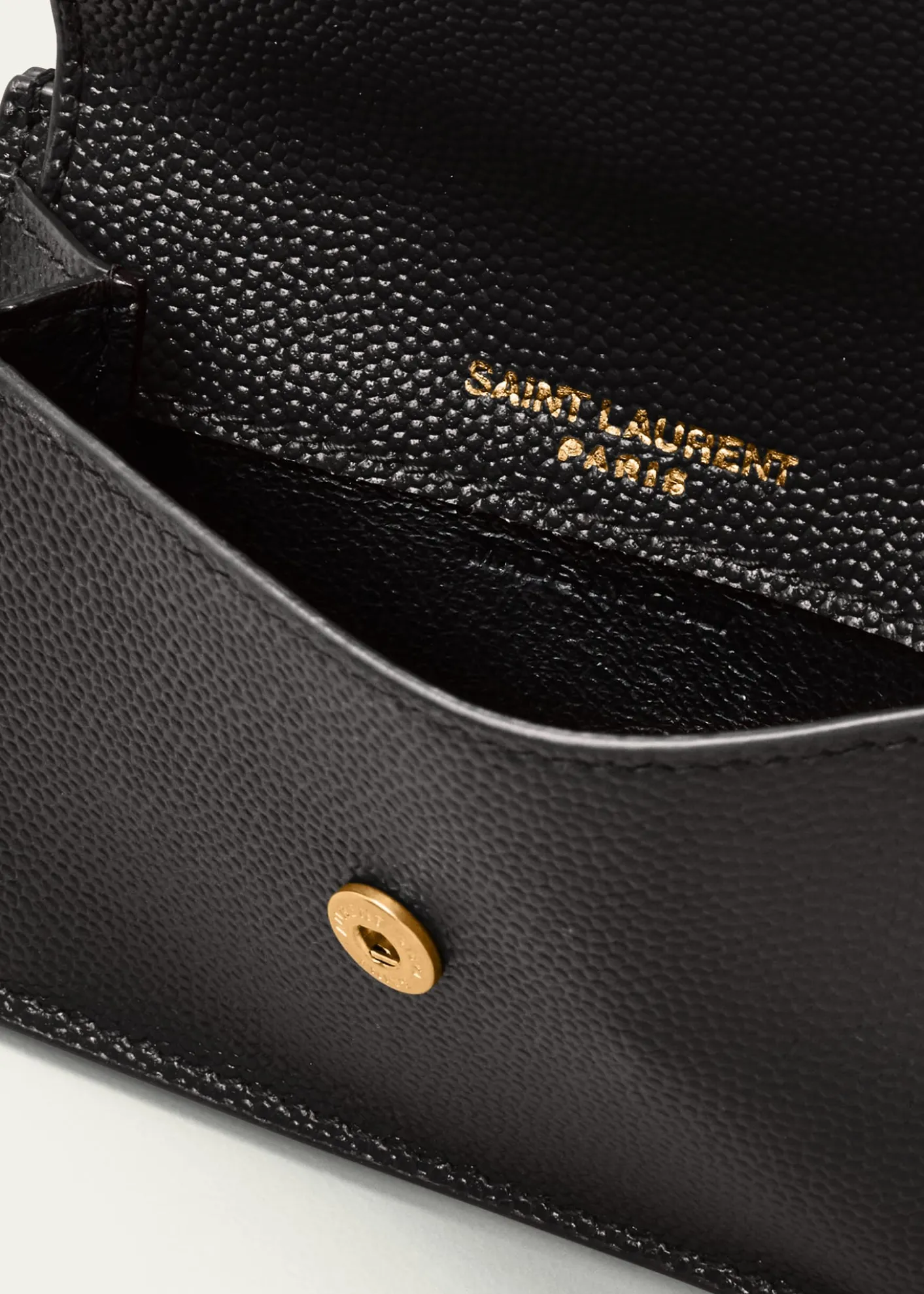 Saint LaurentYSL Monogram Flap Card Case in Grained Leather