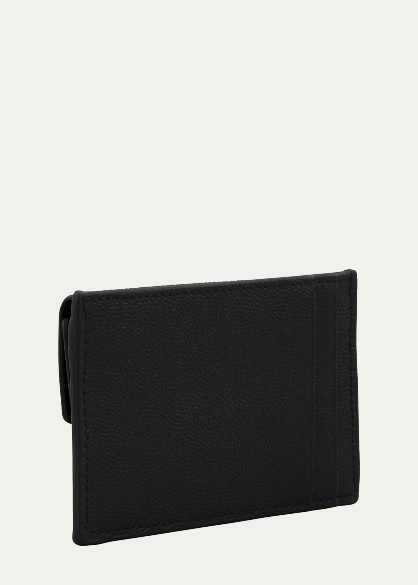 Saint LaurentYSL Monogram Flap Card Case in Grained Leather