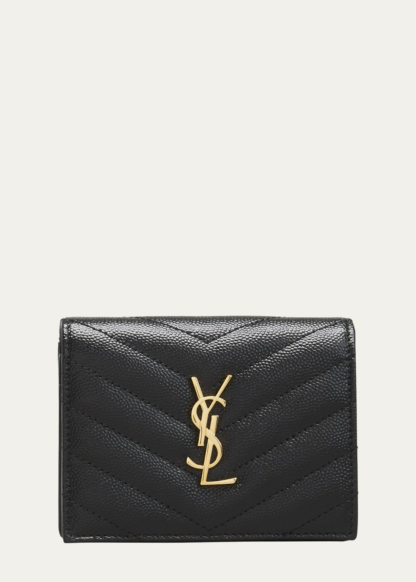 Saint LaurentYSL Monogram Grain de Poudre Flap Card Case