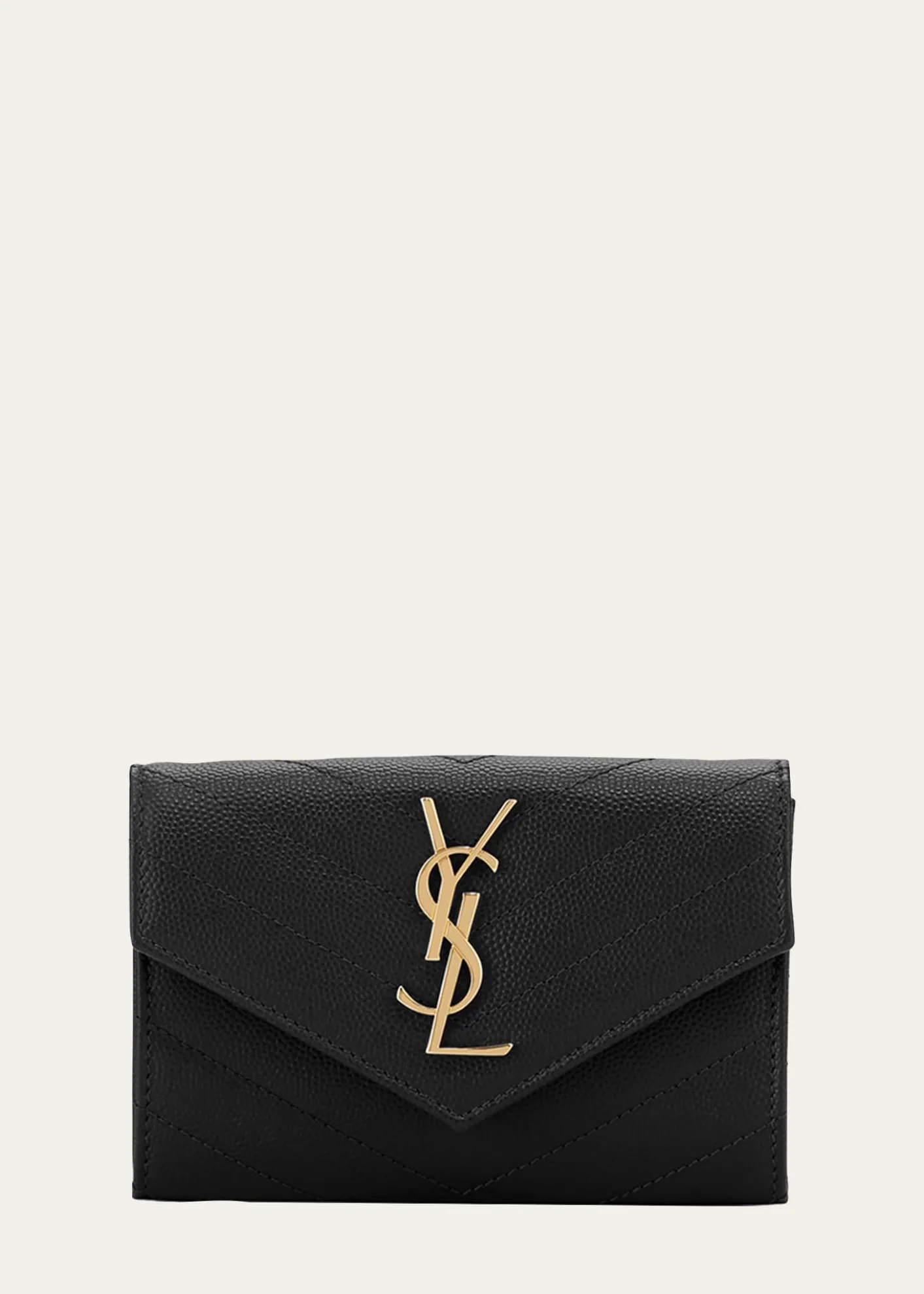 Saint LaurentYSL Monogram Small Flap Wallet in Grained Leather