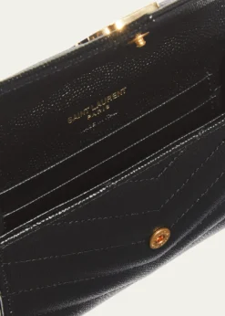 Saint LaurentYSL Monogram Small Flap Wallet in Grained Leather