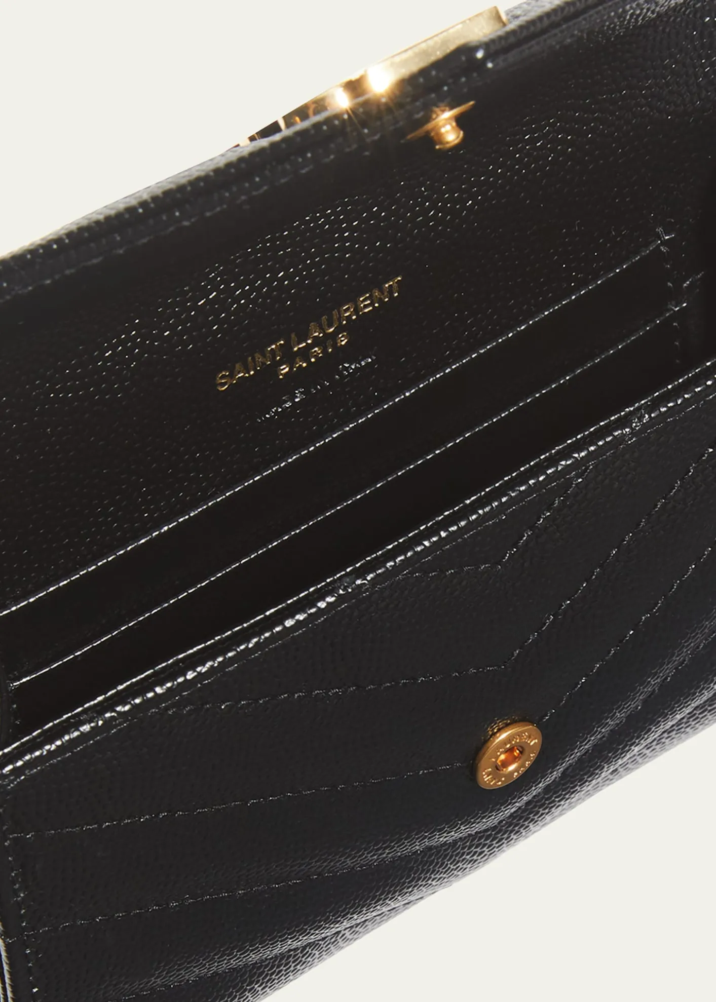 Saint LaurentYSL Monogram Small Flap Wallet in Grained Leather