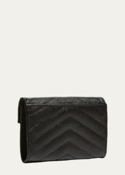 Saint LaurentYSL Monogram Small Flap Wallet in Grained Leather