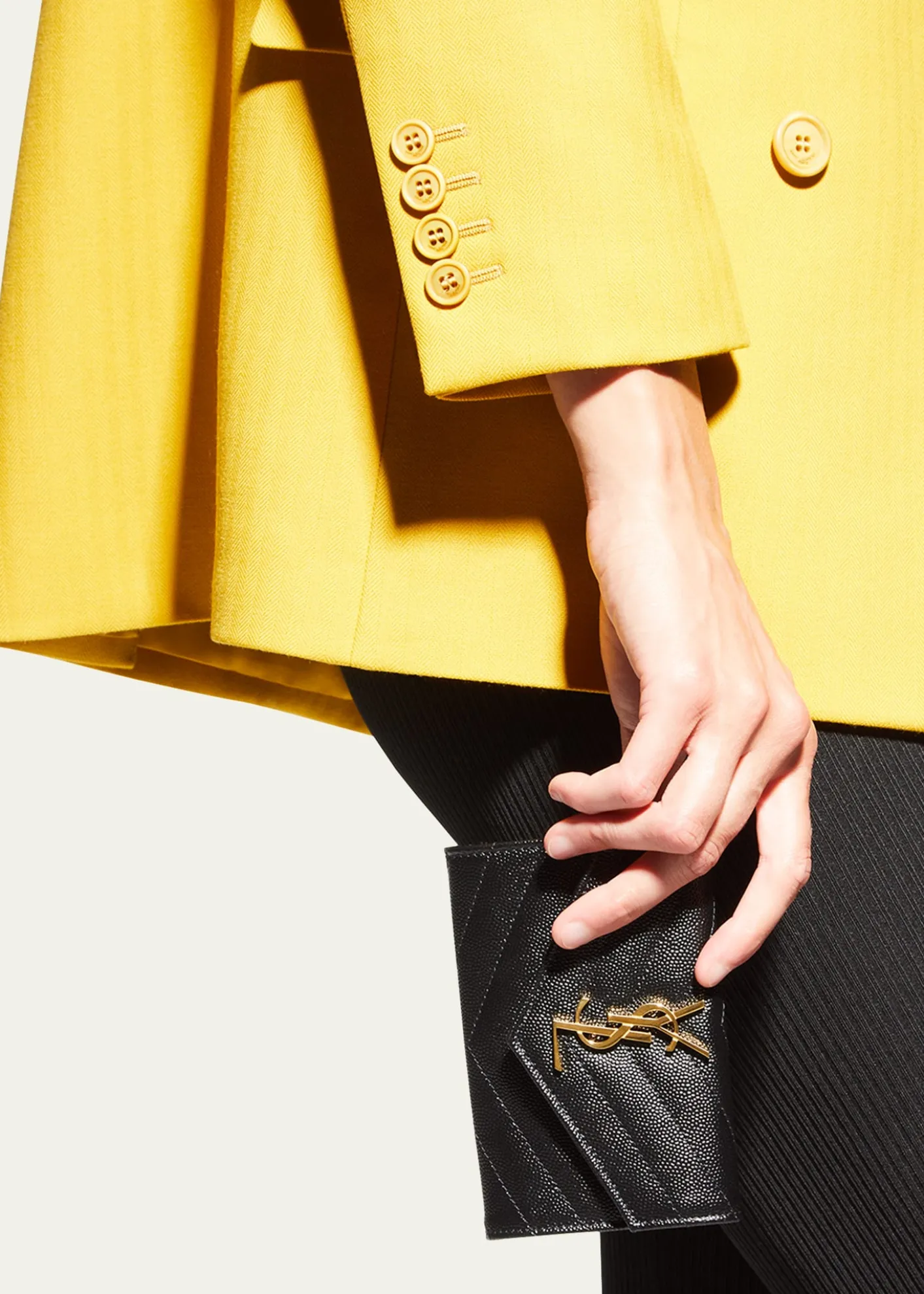 Saint LaurentYSL Monogram Small Flap Wallet in Grained Leather