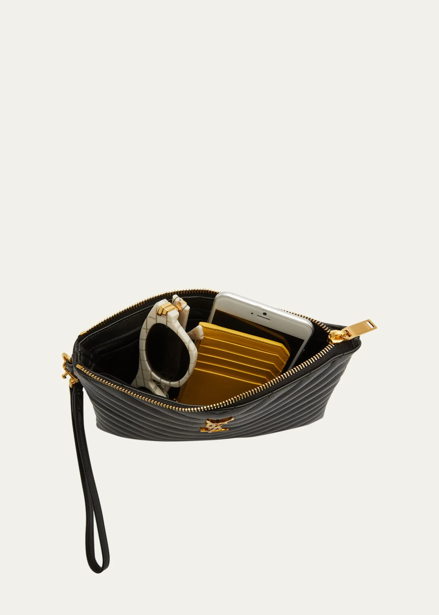 Saint LaurentYSL Monogram Small Pouch in Smooth Leather