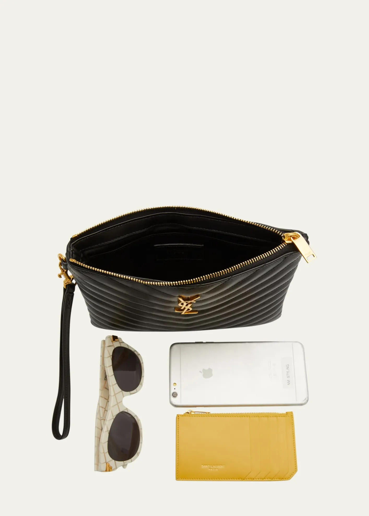 Saint LaurentYSL Monogram Small Pouch in Smooth Leather