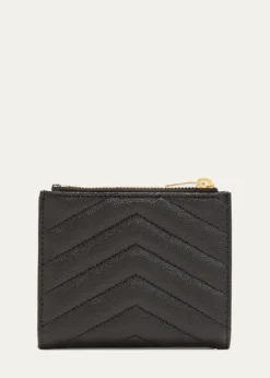 Saint LaurentYSL Monogram Small Ziptop Wallet in Grained Leather