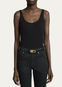 Saint LaurentYSL Skinny Leather Belt