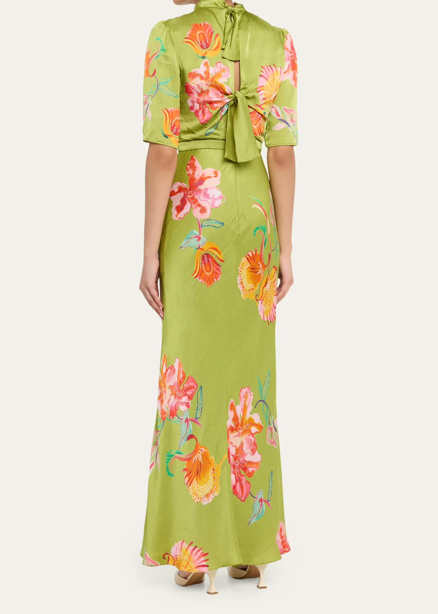 SaloniAdele B Floral Silk Dress