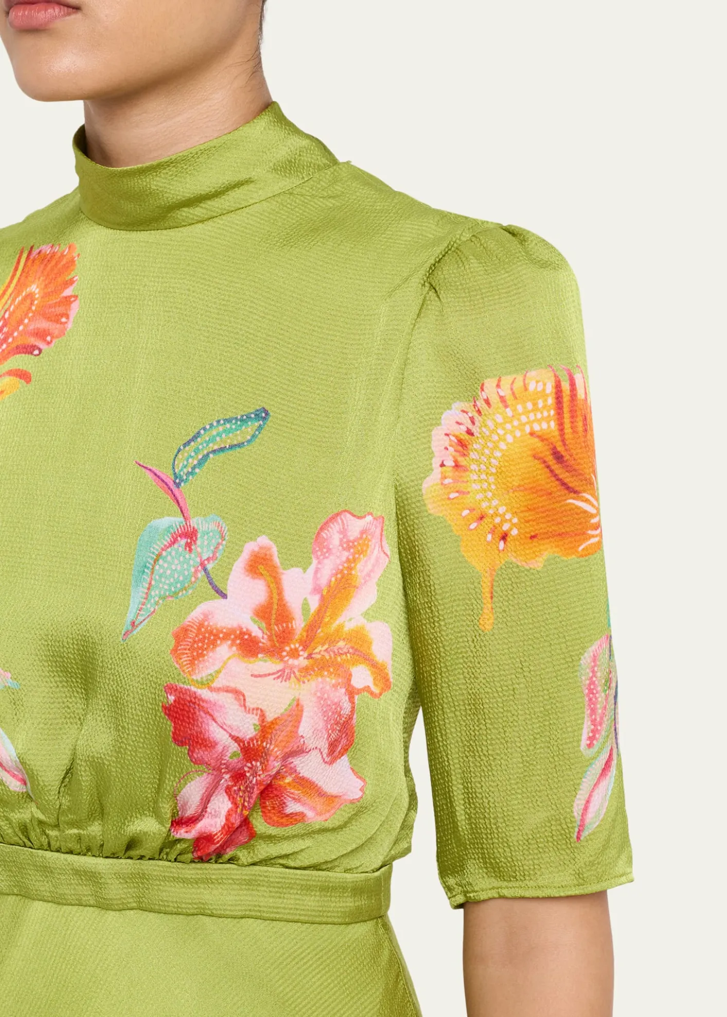 SaloniAdele B Floral Silk Dress