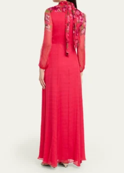 SaloniJaclyn Printed Long-Sleeve Dress