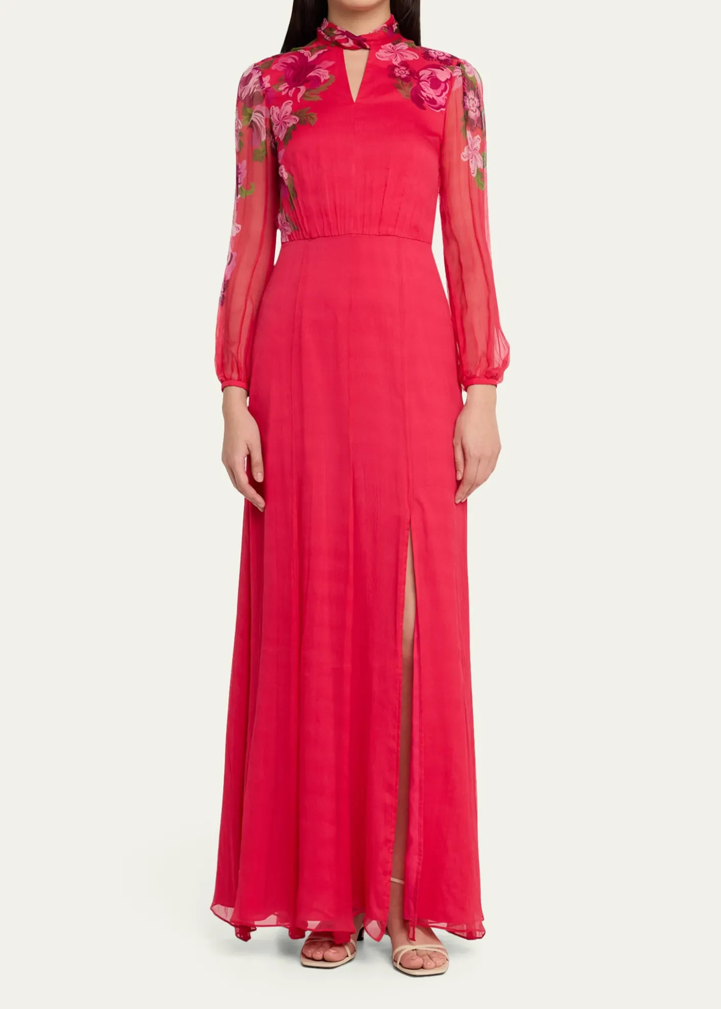SaloniJaclyn Printed Long-Sleeve Dress