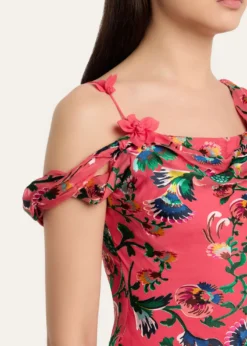 SaloniSeema Floral Silk Chiffon Maxi Dress