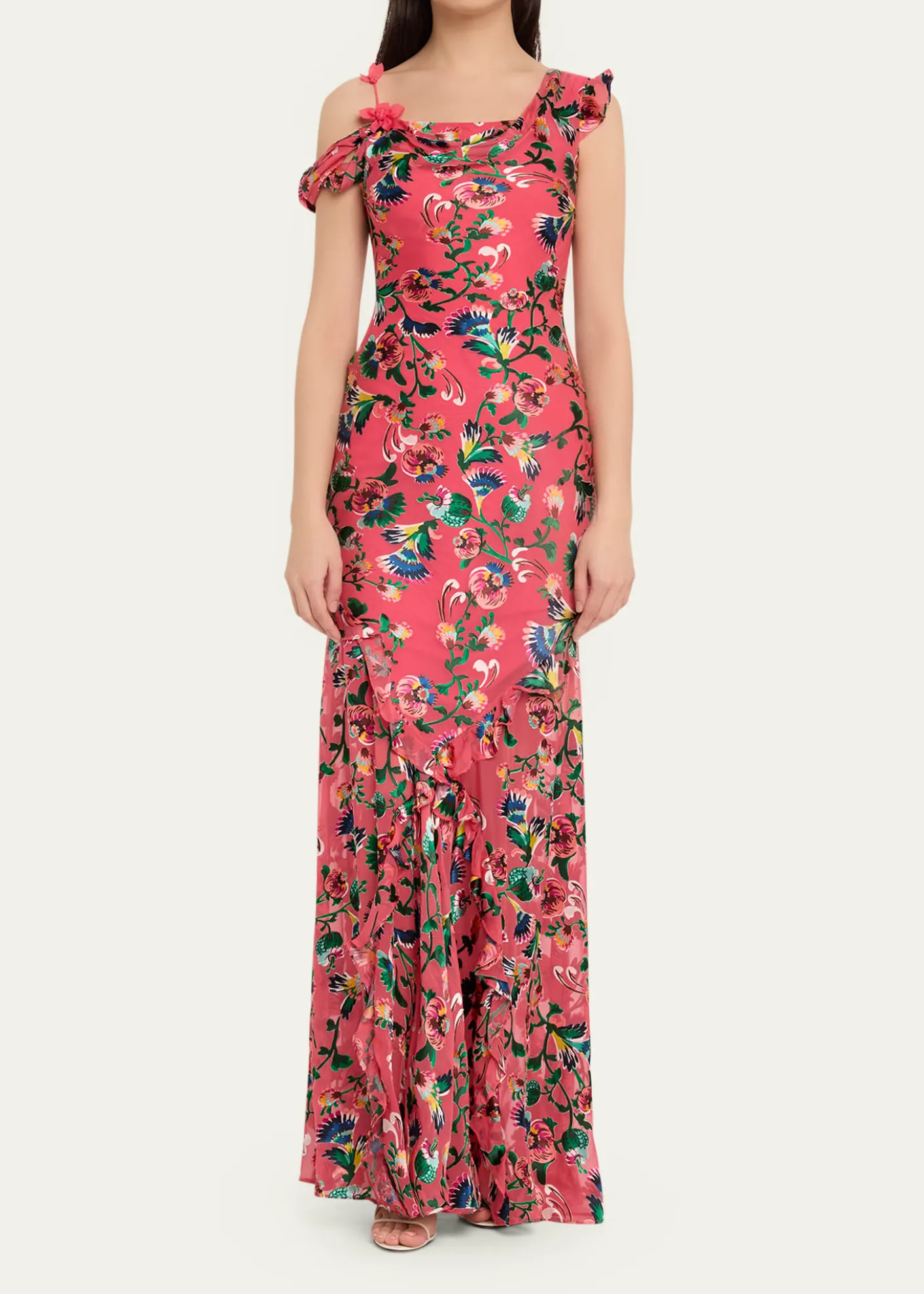 SaloniSeema Floral Silk Chiffon Maxi Dress
