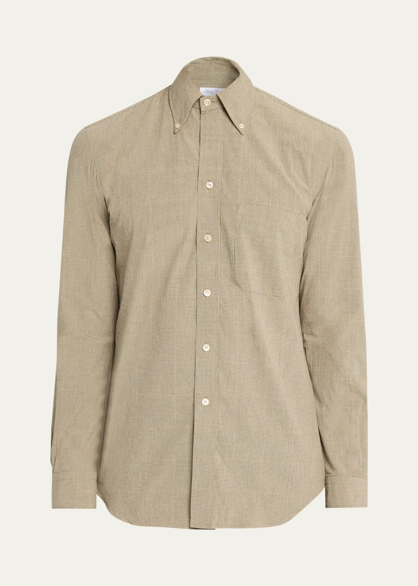 Salvatore PiccoloMen's Cotton Micro-Grid Check Button-Down Shirt