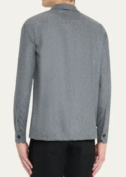 Salvatore PiccoloMen's Wool Double-Pocket Overshirt