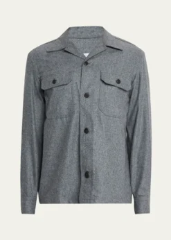 Salvatore PiccoloMen's Wool Double-Pocket Overshirt