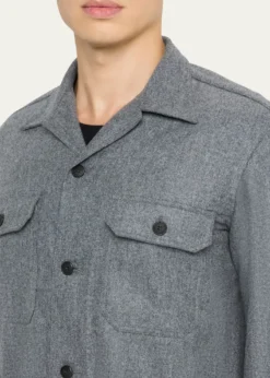 Salvatore PiccoloMen's Wool Double-Pocket Overshirt