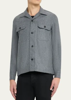 Salvatore PiccoloMen's Wool Double-Pocket Overshirt
