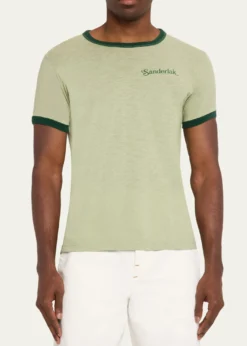 SanderlakMen's Contrast-Rib Logo Crewneck T-Shirt