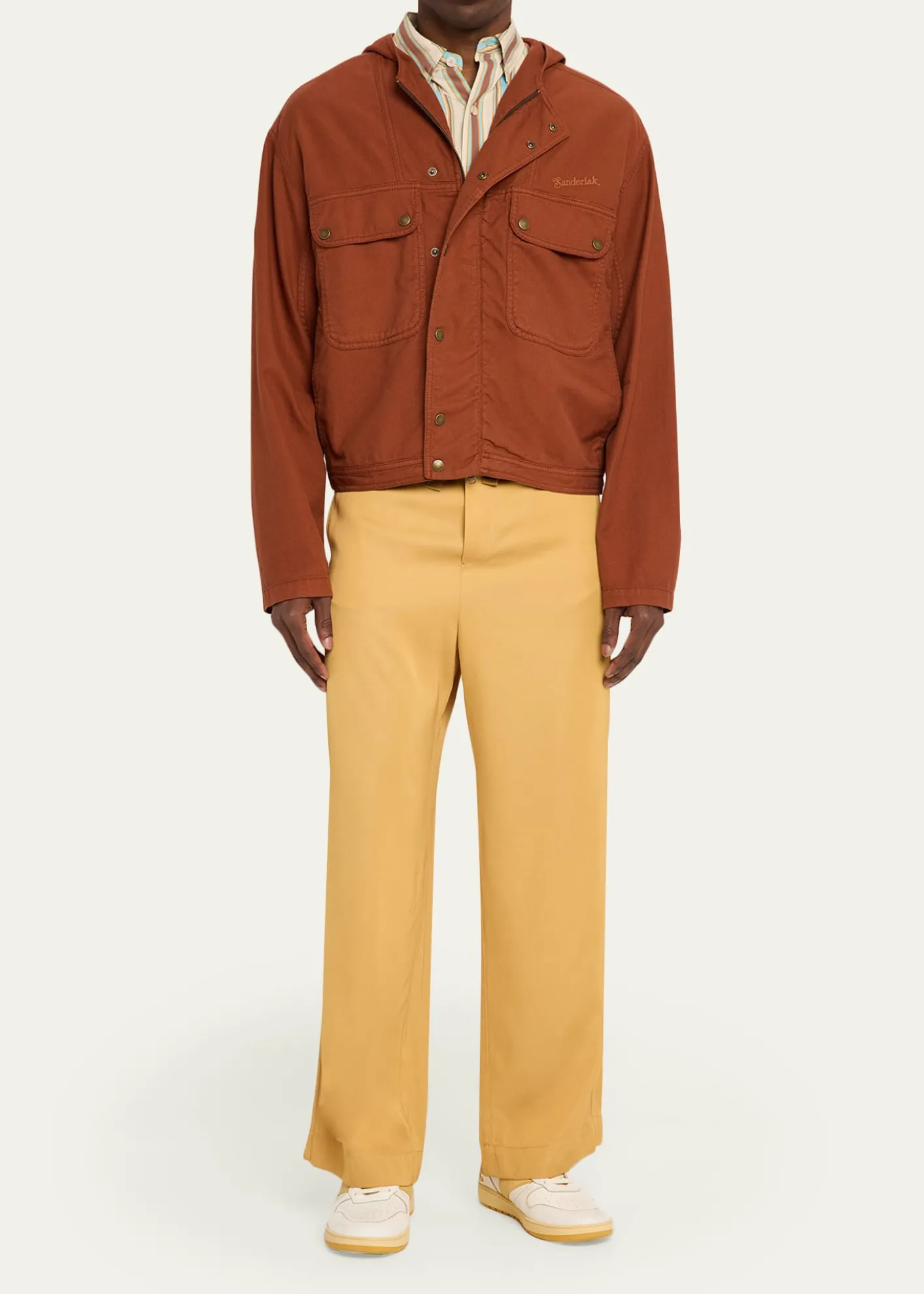 SanderlakMen's Cotton Hooded Utility Jacket