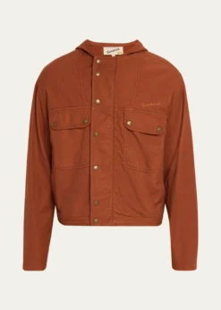 SanderlakMen's Cotton Hooded Utility Jacket