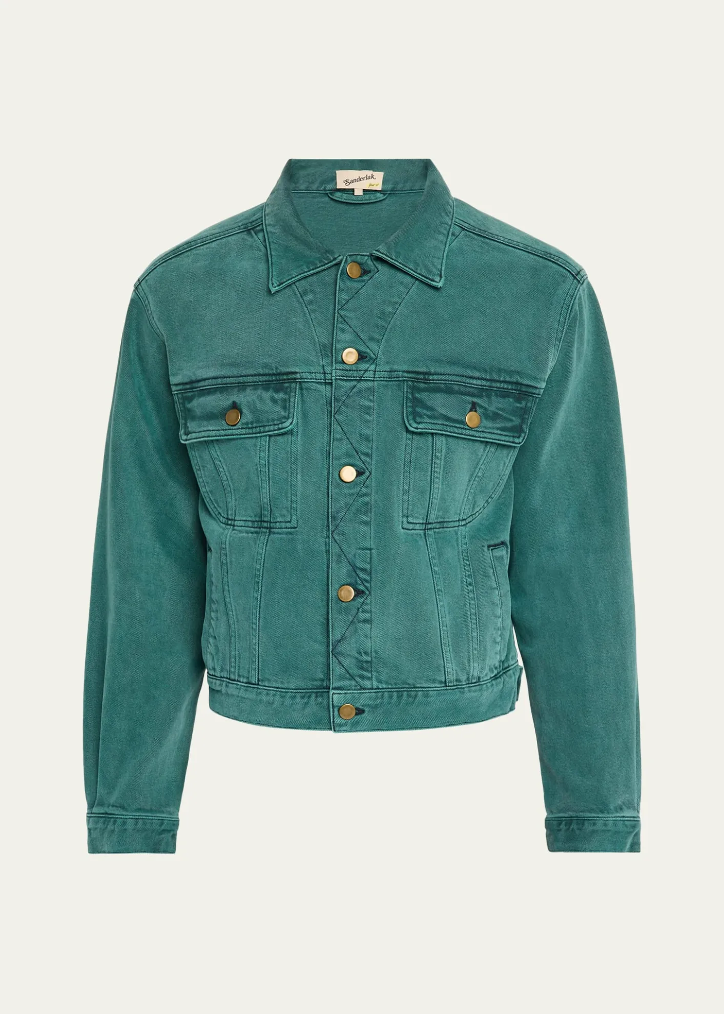 SanderlakMen's Cropped Washed Denim Jacket