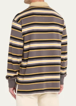 SanderlakMen's Rugby Striped Polo Shirt