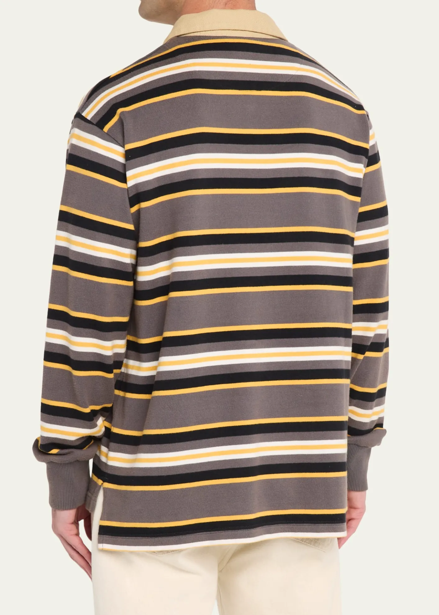 SanderlakMen's Rugby Striped Polo Shirt