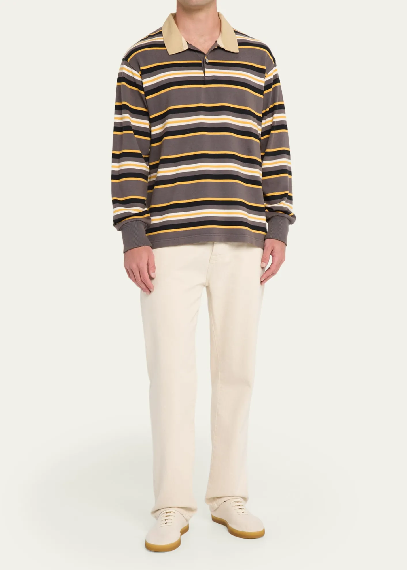 SanderlakMen's Rugby Striped Polo Shirt