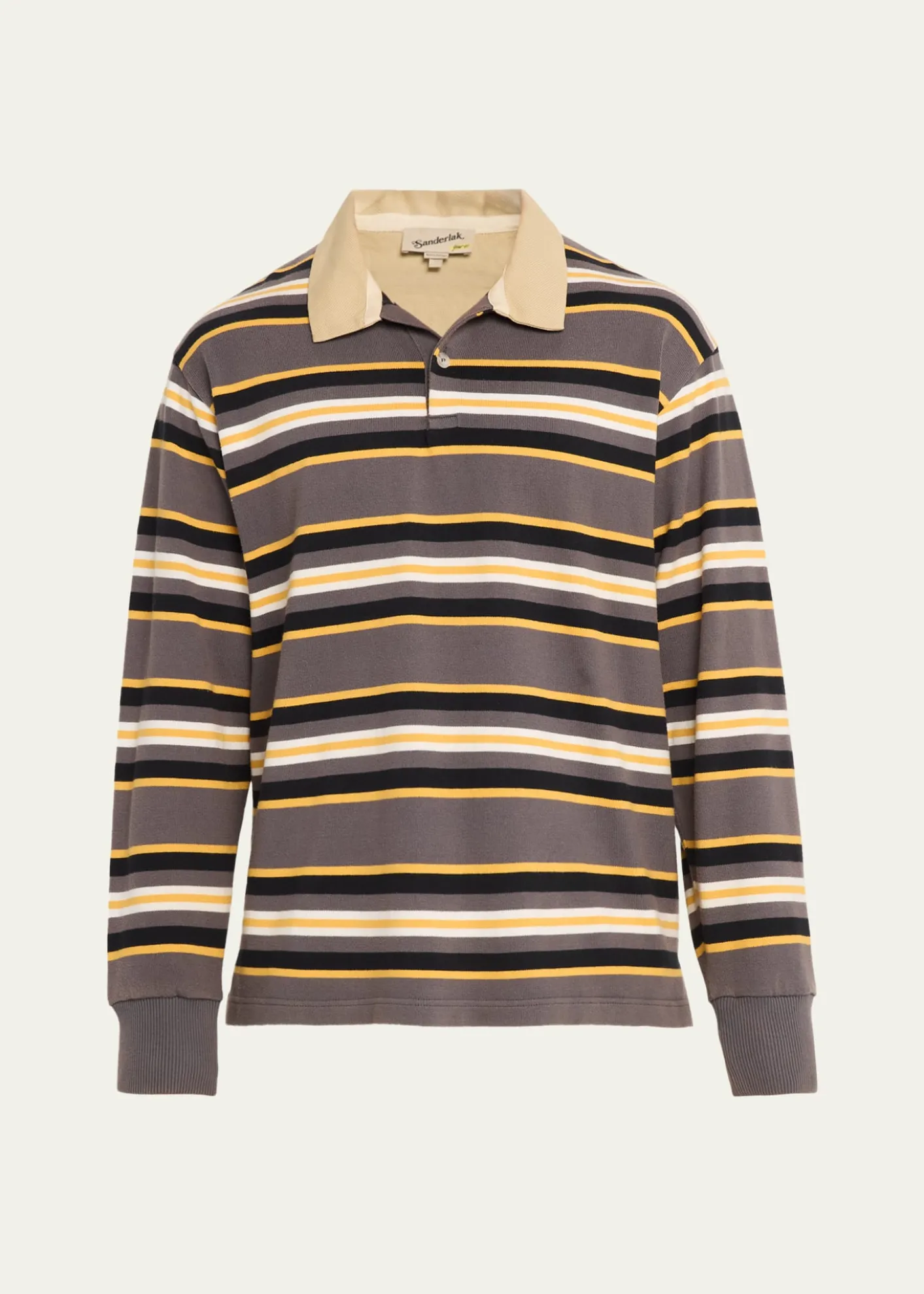 SanderlakMen's Rugby Striped Polo Shirt