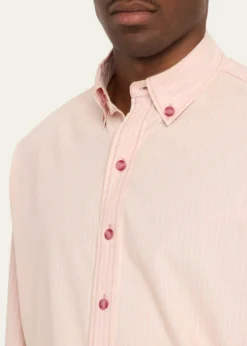 SanderlakMen's Stripe Poplin Oversized Button-Down Shirt