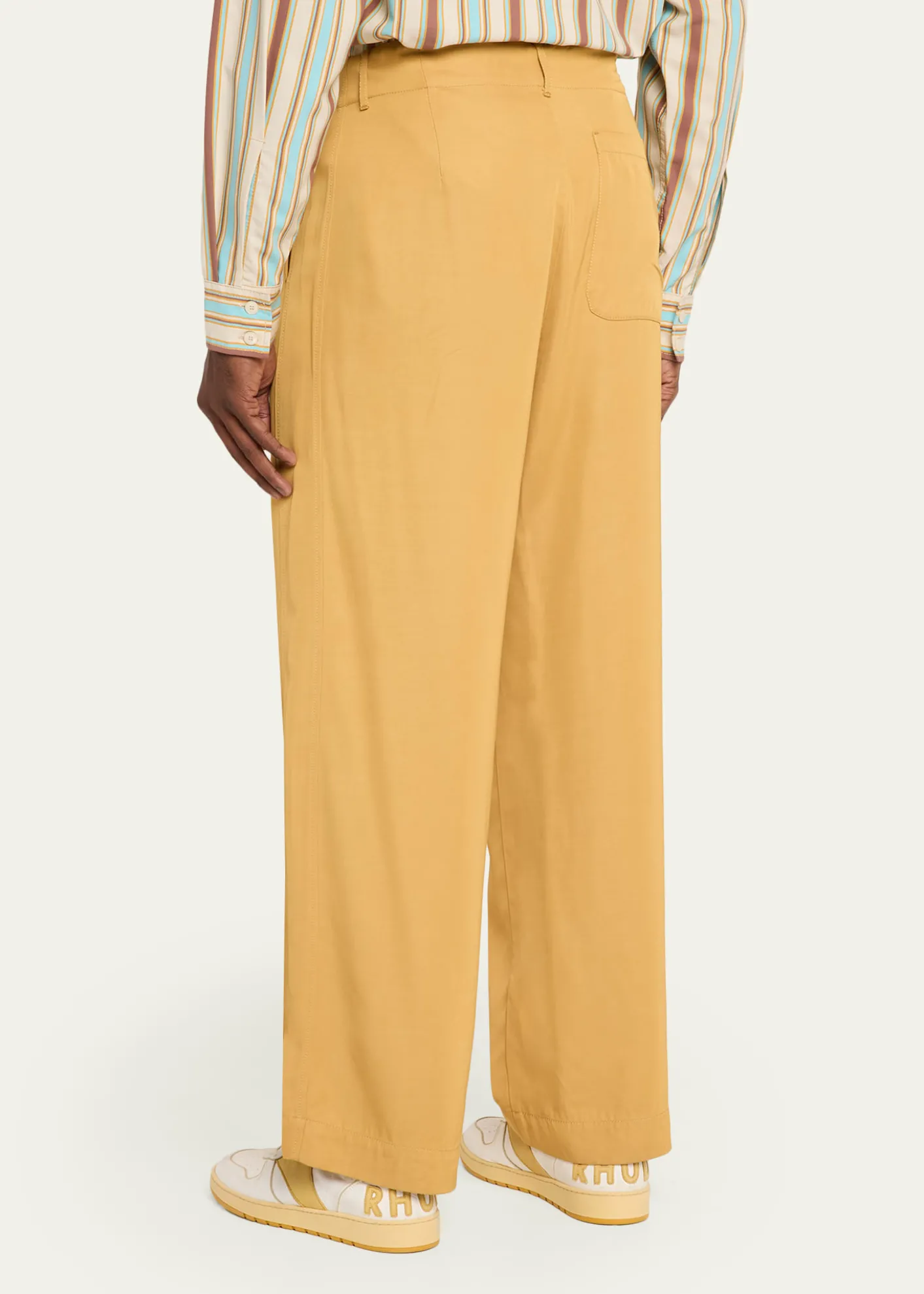 SanderlakMen's Viscose Wide-Leg Drawstring Pants