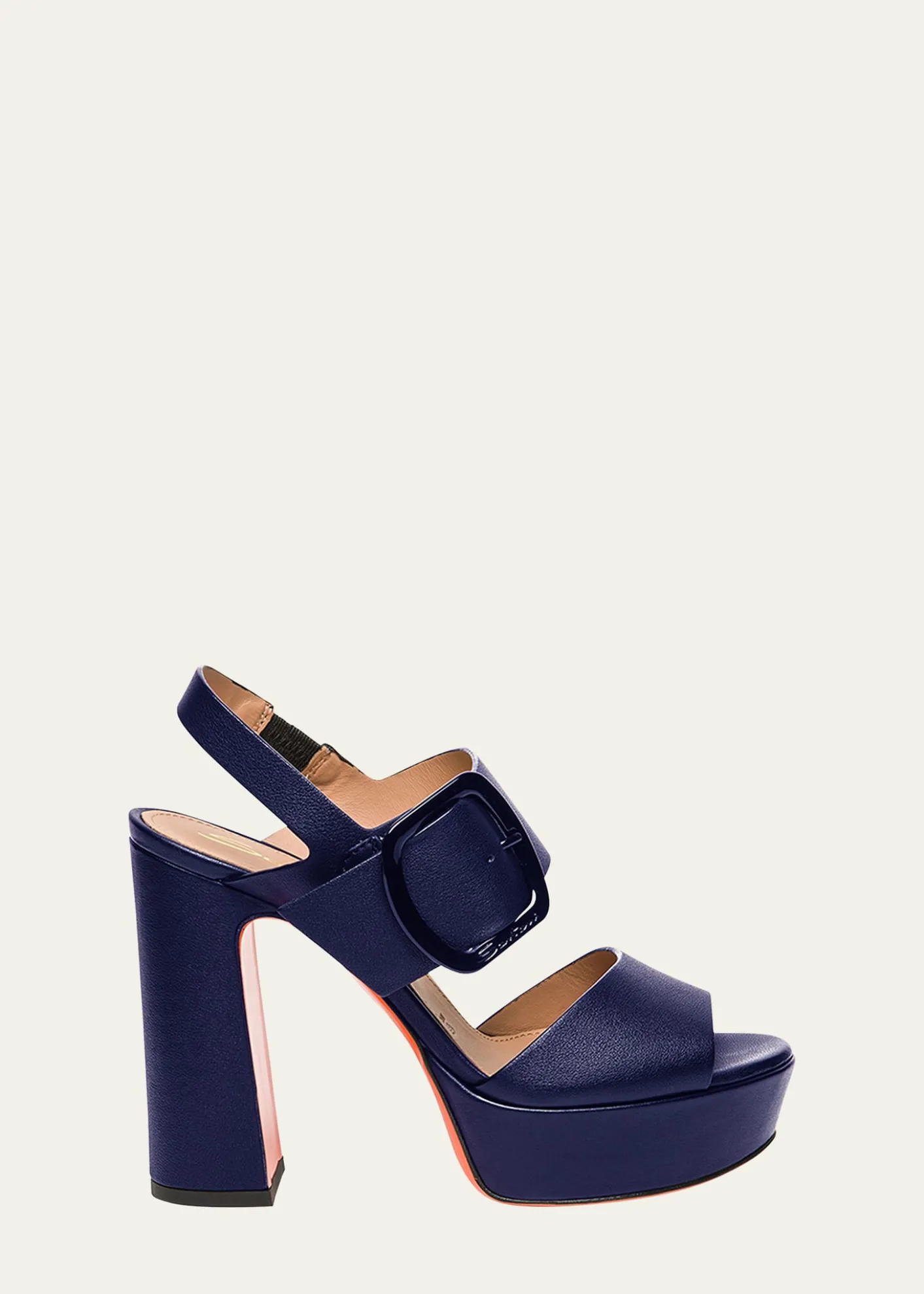 SantoniBruxel Leather Buckle Platform Sandals