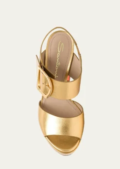 SantoniBruxel Metallic Buckle Platform Sandals
