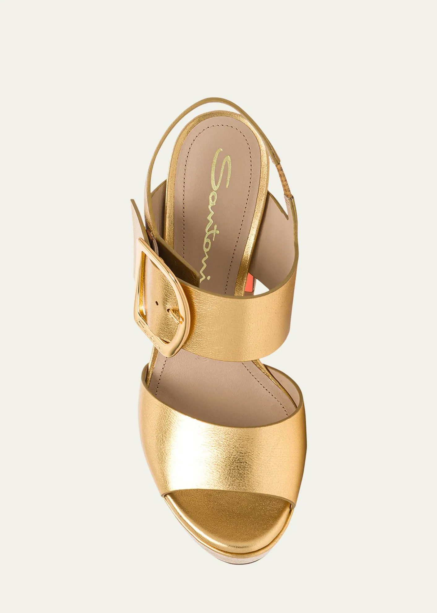 SantoniBruxel Metallic Buckle Platform Sandals